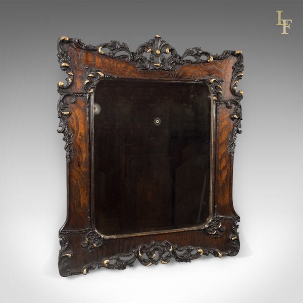 Antique Wall Mirror in Oak Frame, Late Victorian, English c.1890 - London Fine Antiques