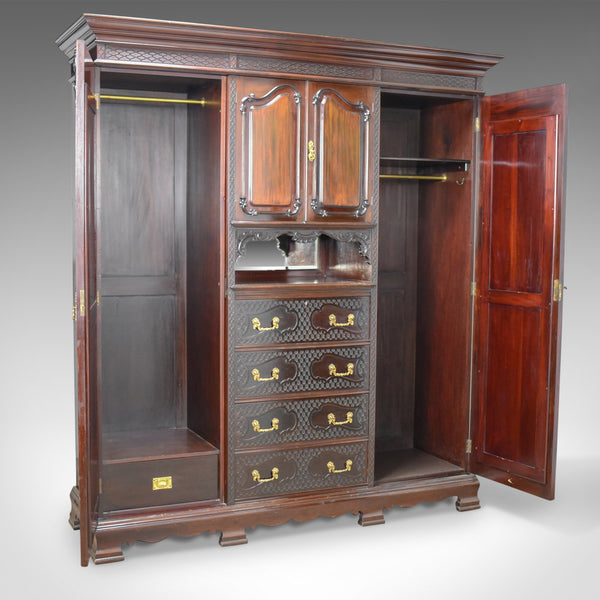 Antique Wardrobe, Carved Mahogany, English, Compactum, Edwardian Circa 1910 - London Fine Antiques