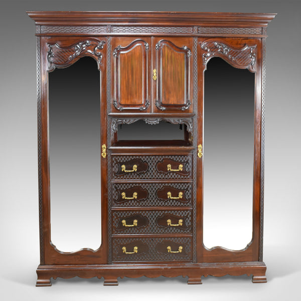 Antique Wardrobe, Carved Mahogany, English, Compactum, Edwardian Circa 1910 - London Fine Antiques