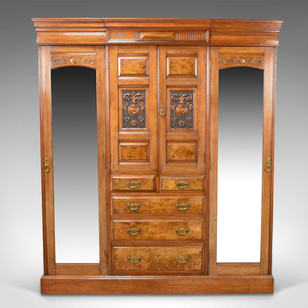 Antique Wardrobe, English, Walnut, Compactum, Edwardian Circa 1910 - London Fine Antiques