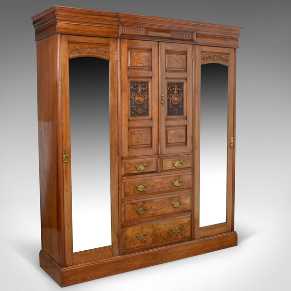 Antique Wardrobe, English, Walnut, Compactum, Edwardian Circa 1910 - London Fine Antiques