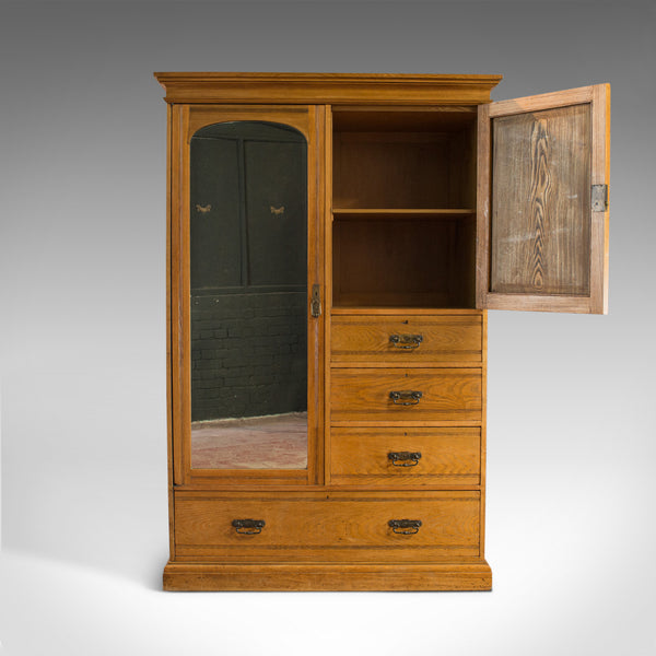 Antique Wardrobe, Howard and Sons, London, Oak, Linen Cupboard, Compactum C.1900 - London Fine Antiques