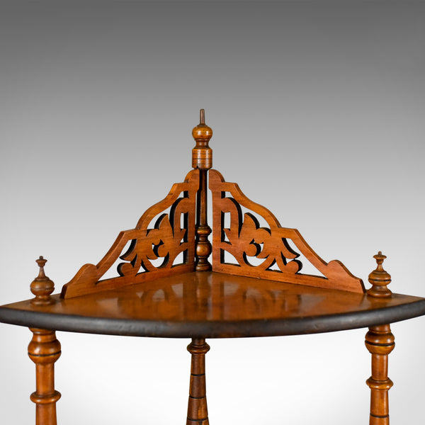 Antique Whatnot, English, Burr Walnut, Four Tier Corner Display Stand Circa 1880 - London Fine Antiques