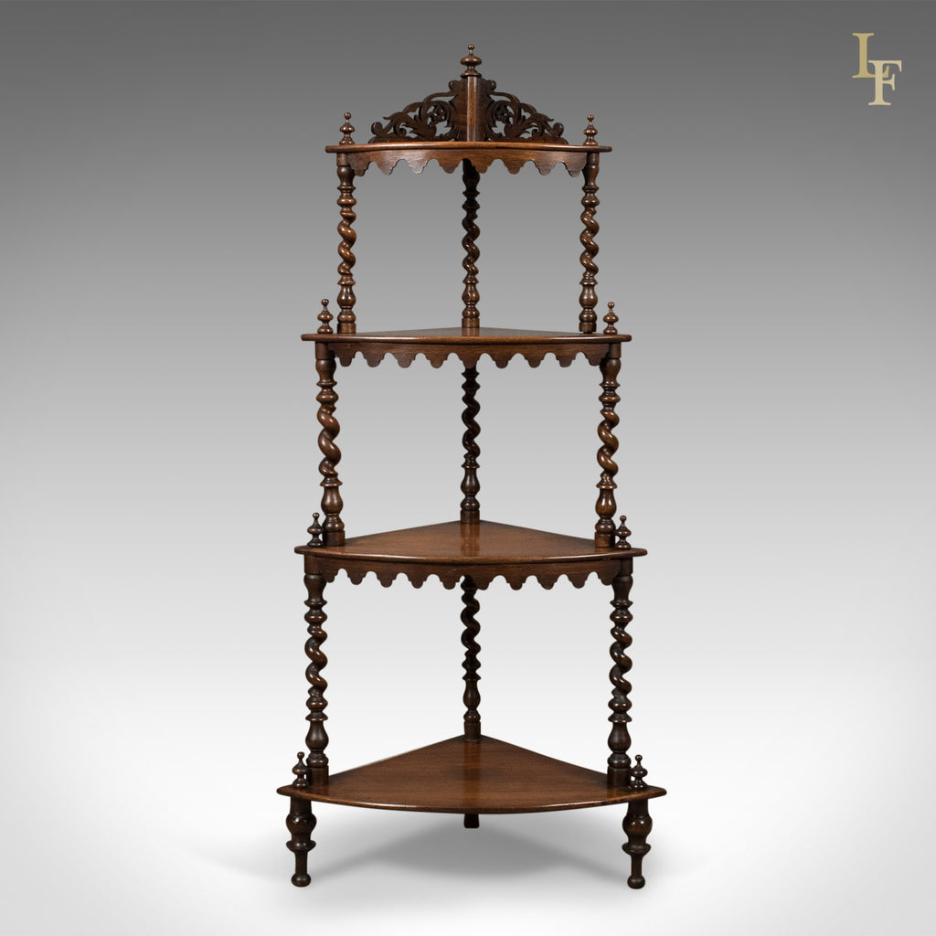 Antique Whatnot, English, Victorian, Rosewood, Corner Display Stand, c.1860 - London Fine Antiques