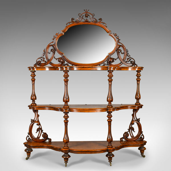 Antique Whatnot, Irish, Burr Walnut, Mirror Stand Robert Strahan & Co Circa 1840 - London Fine Antiques