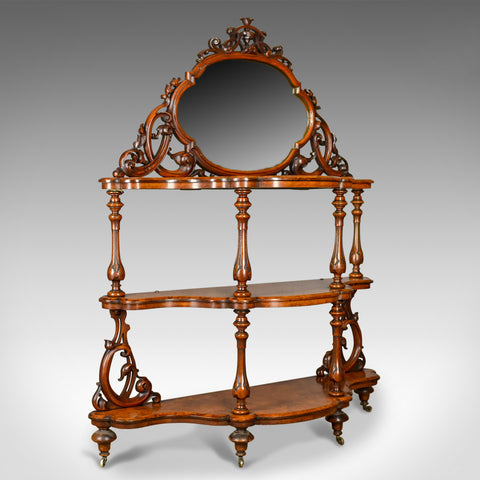 Antique Whatnot, Irish, Burr Walnut, Mirror Stand Robert Strahan & Co Circa 1840 - London Fine Antiques