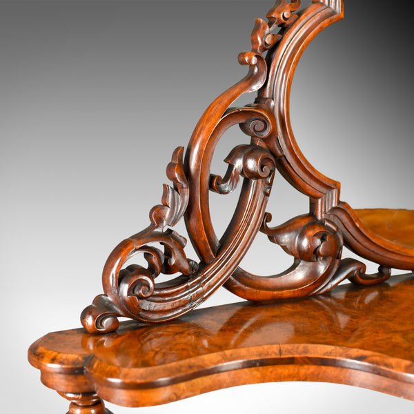 Antique Whatnot, Irish, Burr Walnut, Mirror Stand Robert Strahan & Co Circa 1840 - London Fine Antiques