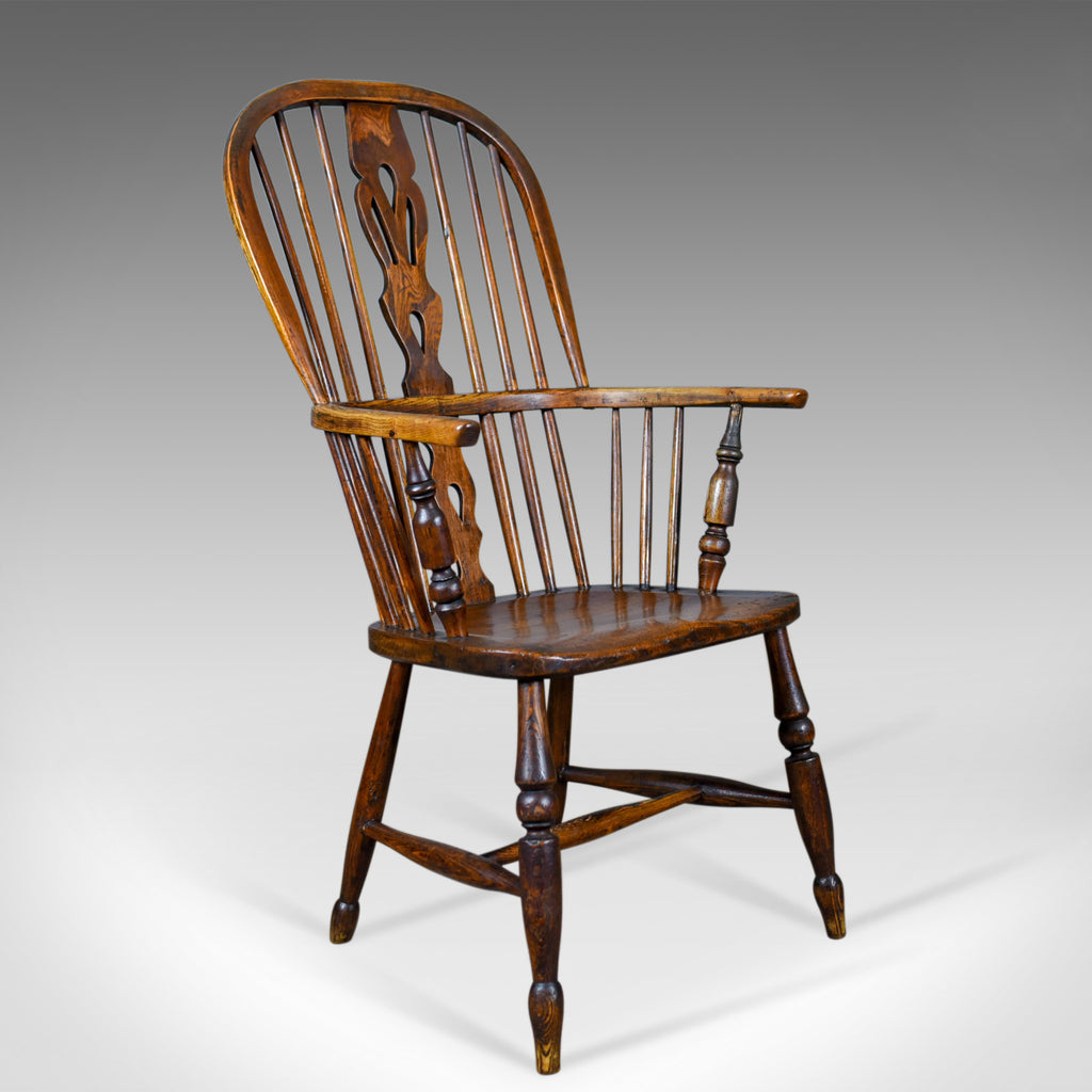 Antique Windsor Armchair, English, Victorian, Stick Back, Elbow Chair Circa 1860 - London Fine Antiques