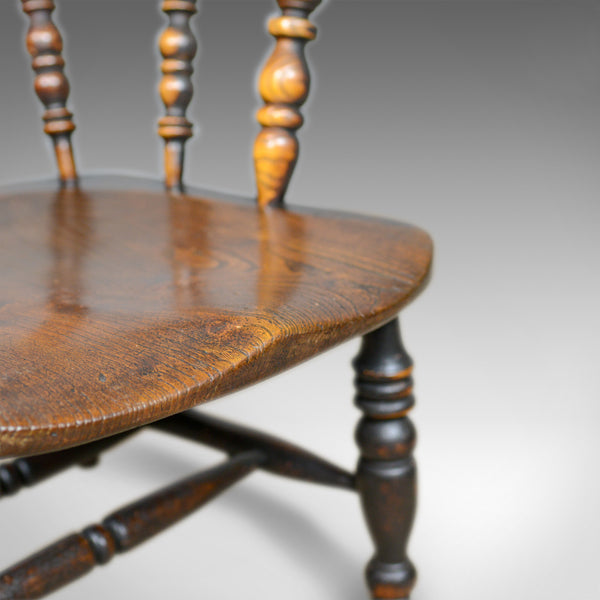 Antique Windsor Broad Arm Elbow Chair, English, Victorian, Elm, Ash, Circa 1850 - London Fine Antiques