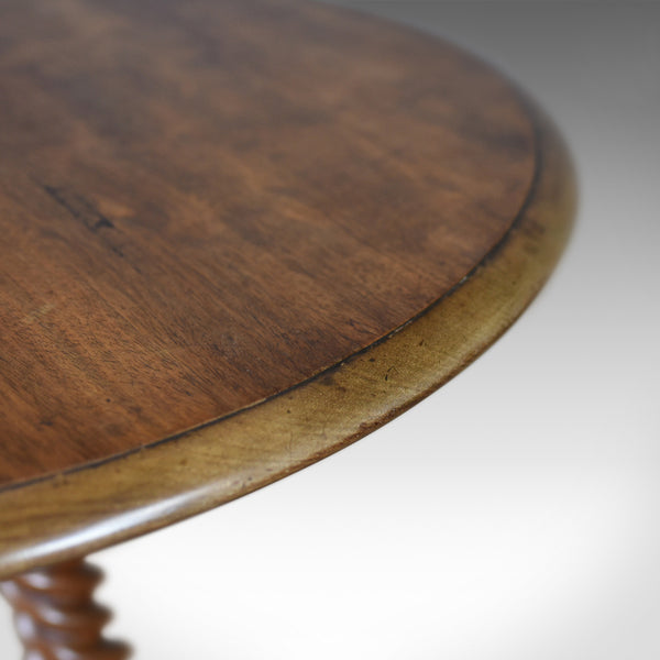 Antique Wine Table, English, Victorian, Mahogany, Tripod Side Barley Twist c1860 - London Fine Antiques
