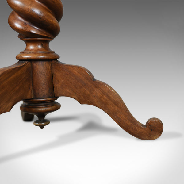 Antique Wine Table, English, Victorian, Mahogany, Tripod Side Barley Twist c1860 - London Fine Antiques