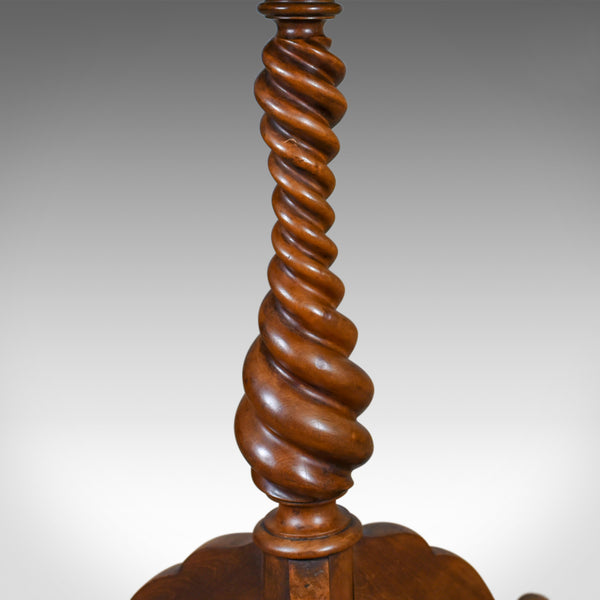 Antique Wine Table, English, Victorian, Mahogany, Tripod Side Barley Twist c1860 - London Fine Antiques