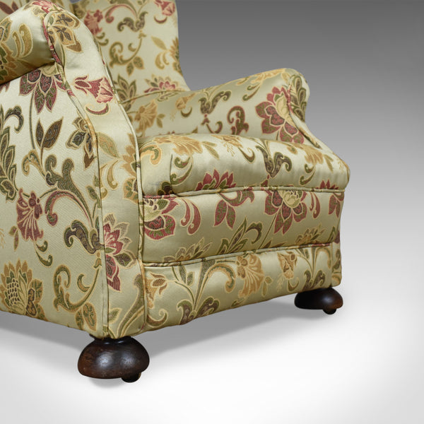 Antique Wing Back Armchair, English, Victorian, Deep, Club Chair, Circa 1900 - London Fine Antiques