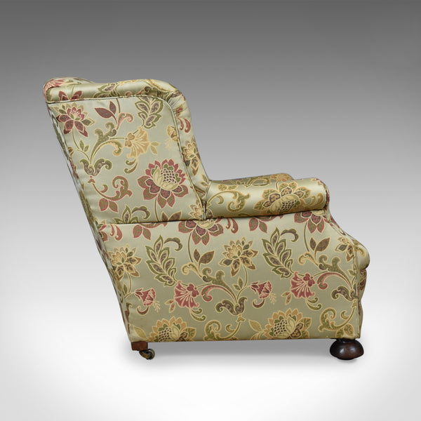 Antique Wing Back Armchair, English, Victorian, Deep, Club Chair, Circa 1900 - London Fine Antiques