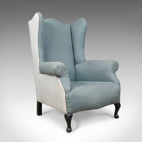 Antique Wing Back Chair, English, Edwardian, Armchair, Mahogany, Circa 1910 - London Fine Antiques