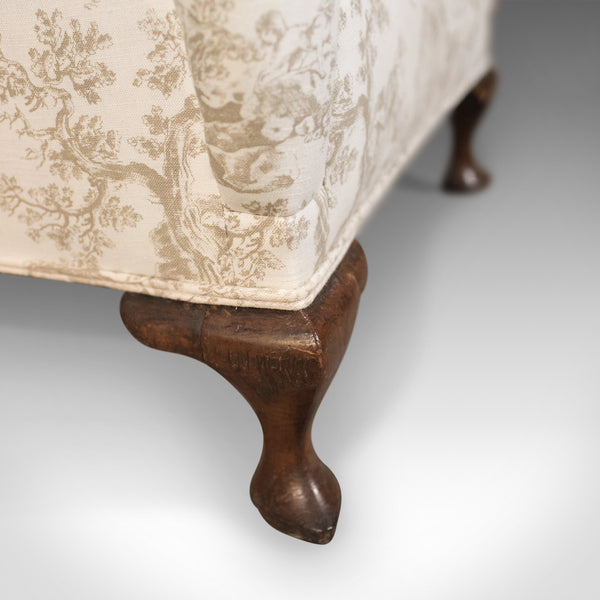 Antique Wing Back Chair, English, Victorian Armchair, Mahogany Frame, Circa 1900 - London Fine Antiques