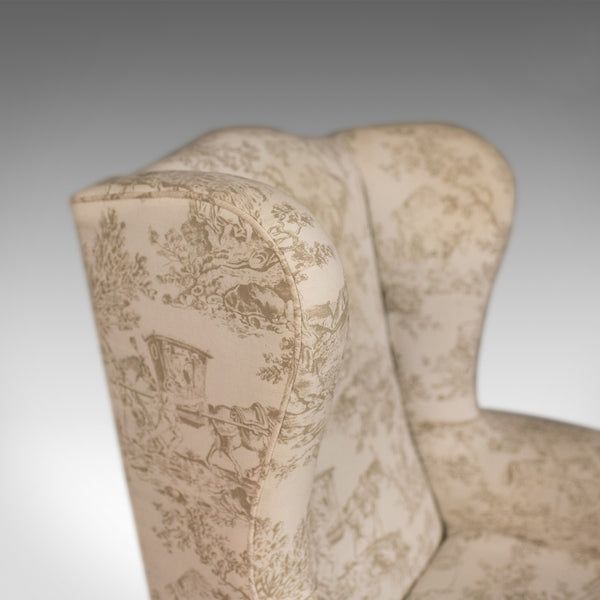Antique Wing Back Chair, English, Victorian Armchair, Mahogany Frame, Circa 1900 - London Fine Antiques