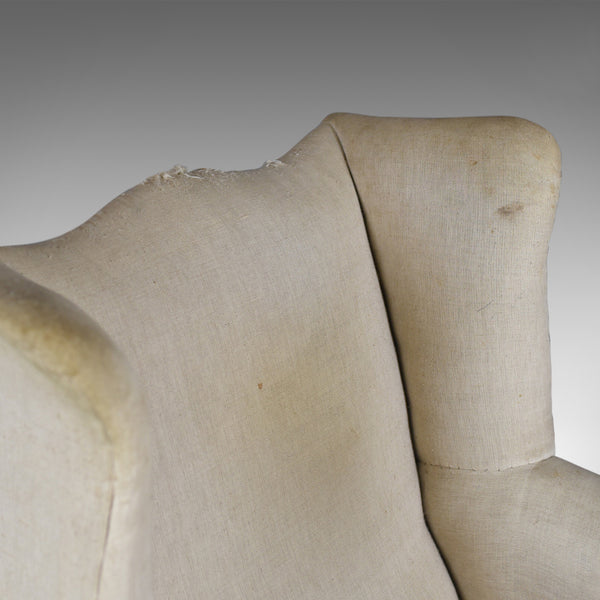 Antique Wing Back Chairs, English, Victorian Armchairs for Upholstery Circa 1890 - London Fine Antiques