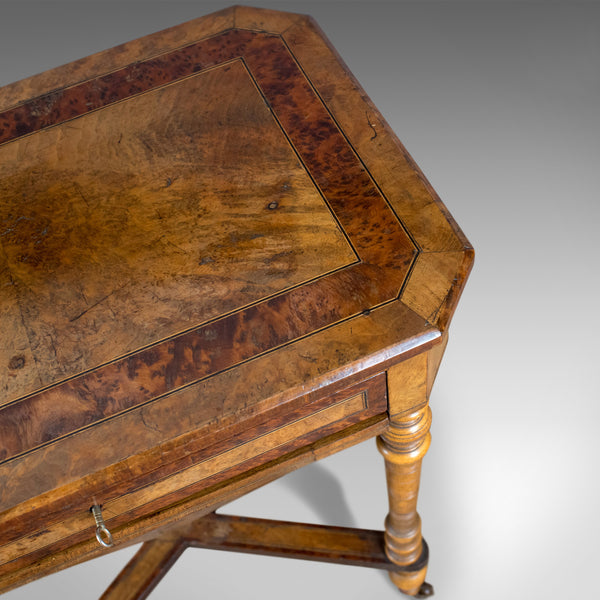 Antique Work Table, Regency, Sewing, English, Burr Walnut, Amboyna, Circa 1820 - London Fine Antiques