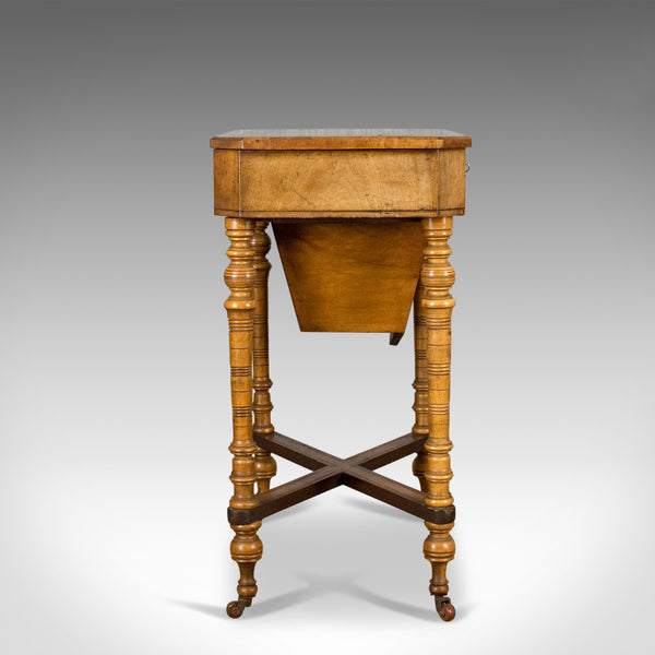 Antique Work Table, Regency, Sewing, English, Burr Walnut, Amboyna, Circa 1820 - London Fine Antiques