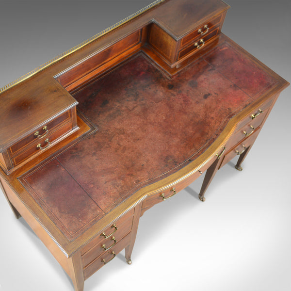 Antique Writing Desk, English, Edwardian, Mahogany, Knee-Hole, Circa 1910 - London Fine Antiques