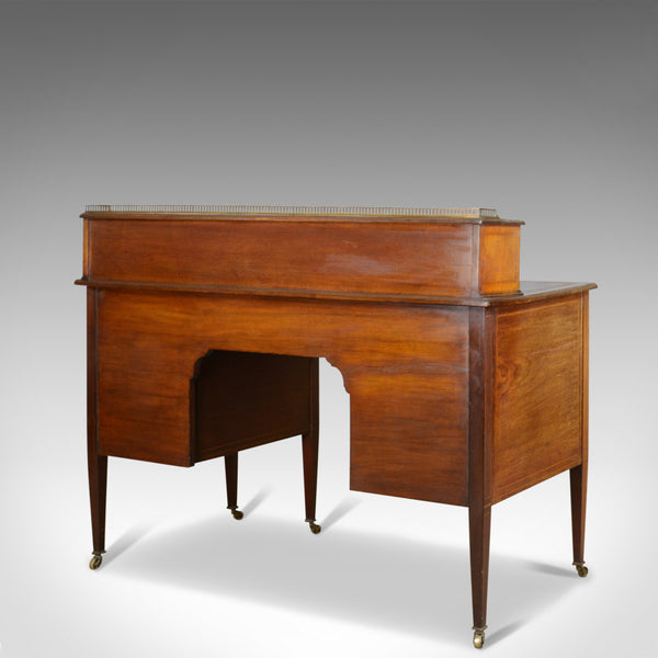 Antique Writing Desk, English, Edwardian, Mahogany, Knee-Hole, Circa 1910 - London Fine Antiques