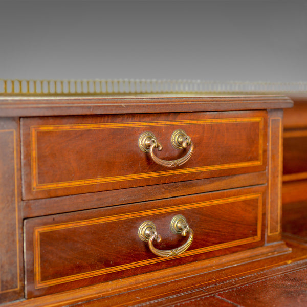 Antique Writing Desk, English, Edwardian, Mahogany, Knee-Hole, Circa 1910 - London Fine Antiques