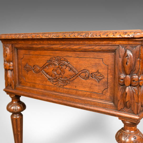 Antique Writing Desk, Oak, Green Man, Scottish, Table, Circa 1890 - London Fine Antiques