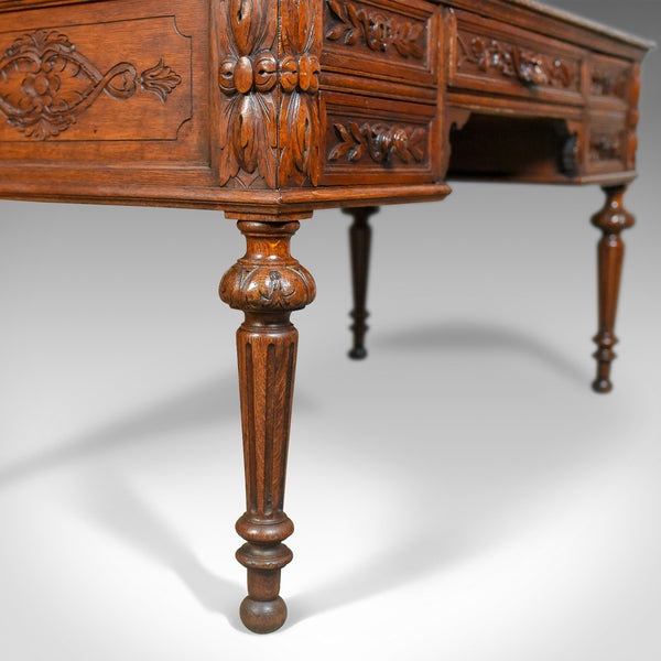 Antique Writing Desk, Oak, Green Man, Scottish, Table, Circa 1890 - London Fine Antiques