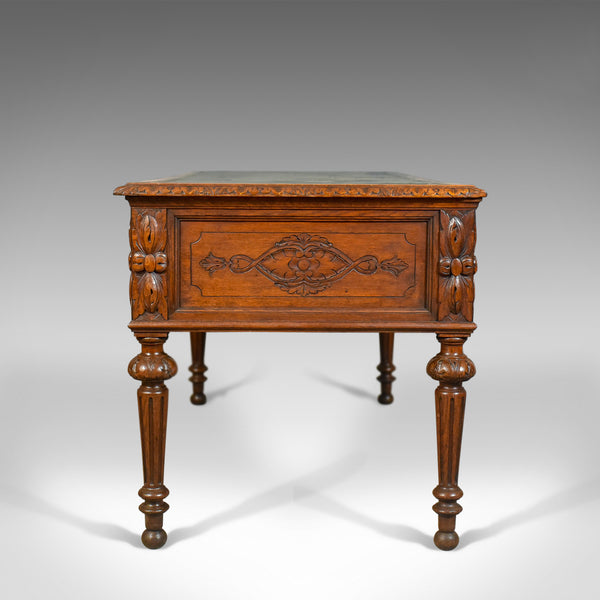 Antique Writing Desk, Oak, Green Man, Scottish, Table, Circa 1890 - London Fine Antiques