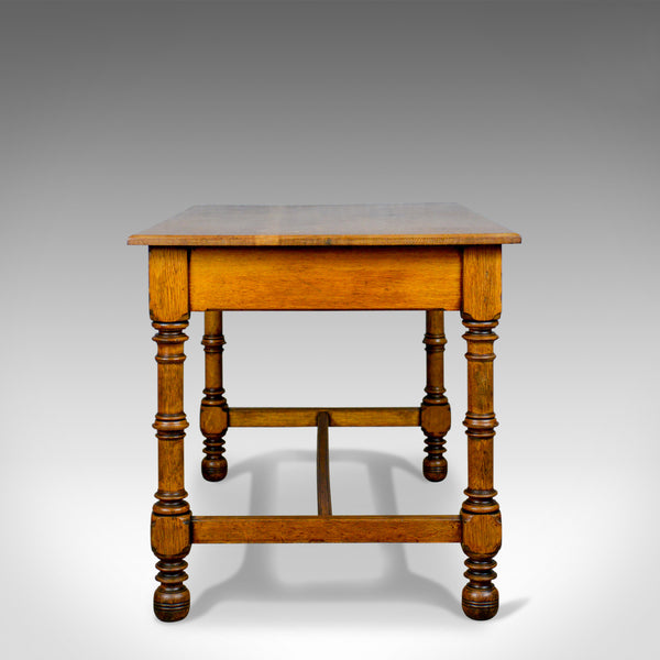 Antique Writing Table, English, Victorian, Side, Oak, Late C19th, Circa 1870 - London Fine Antiques