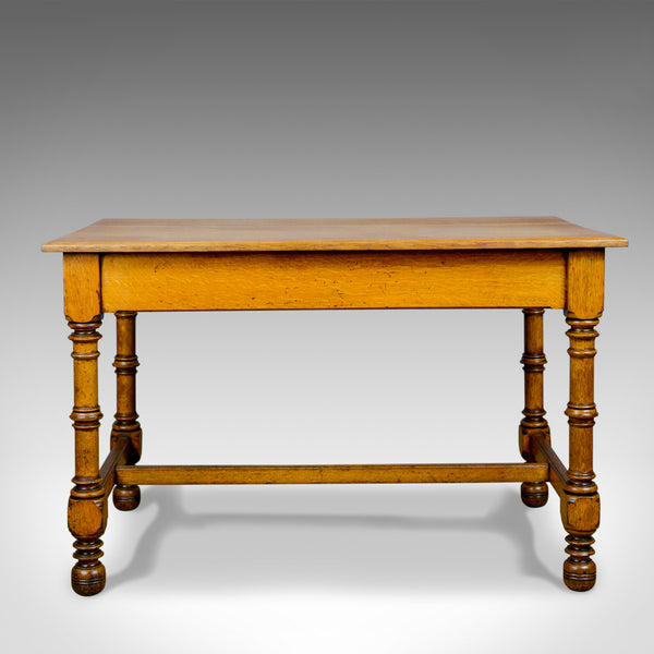 Antique Writing Table, English, Victorian, Side, Oak, Late C19th, Circa 1870 - London Fine Antiques