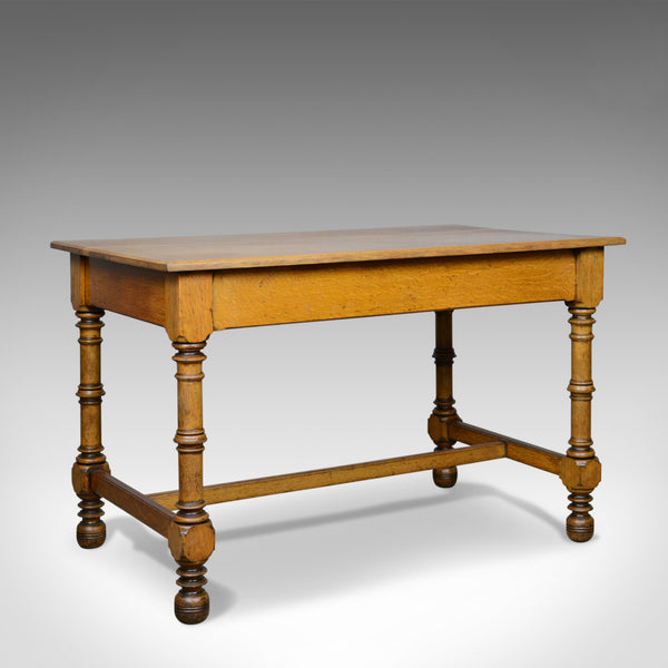 Antique Writing Table, English, Victorian, Side, Oak, Late C19th, Circa 1870 - London Fine Antiques