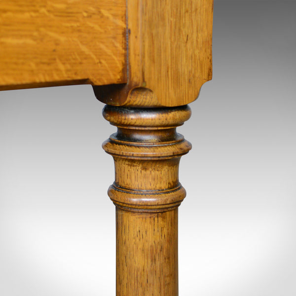 Antique Writing Table, English, Victorian, Side, Oak, Late C19th, Circa 1870 - London Fine Antiques