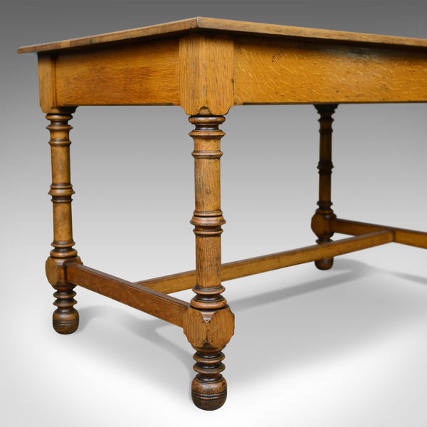Antique Writing Table, English, Victorian, Side, Oak, Late C19th, Circa 1870 - London Fine Antiques