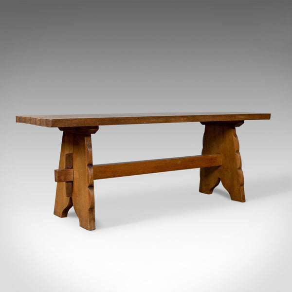 Arts & Crafts Oak Bench, English, Early 20th Century, Two Seat Form - London Fine Antiques