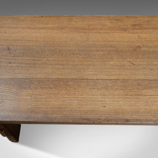 Arts & Crafts Oak Bench, English, Early 20th Century, Two Seat Form - London Fine Antiques