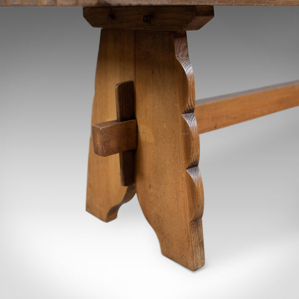 Arts & Crafts Oak Bench, English, Early 20th Century, Two Seat Form - London Fine Antiques