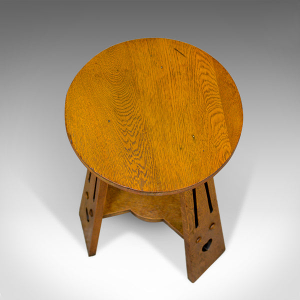 Arts and Crafts Side Table, English, Antique, Liberty-Esque, Oak, Tripod  c.1900 - London Fine Antiques