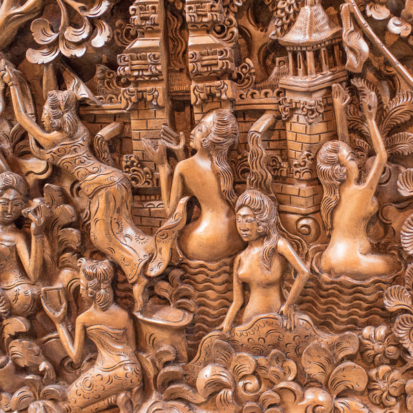 Balinese Carved Wall Panel, Mid-Century Decorative Art - London Fine Antiques