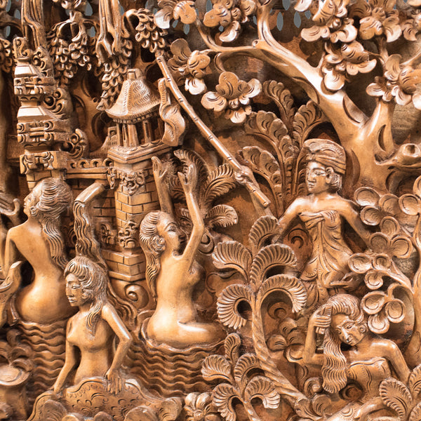 Balinese Carved Wall Panel, Mid-Century Decorative Art - London Fine Antiques