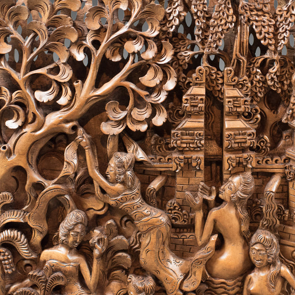 Balinese Carved Wall Panel, Mid-Century Decorative Art - London Fine Antiques