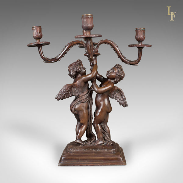 Bronze Girandole Candelabra, 4 Branch, Victorian Revival Candlestick - London Fine Antiques