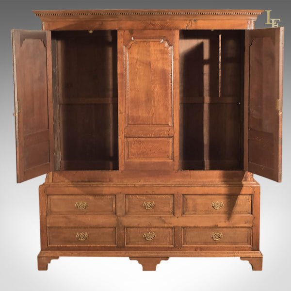 Antique Wardrobe, Georgian Press Cupboard, English Oak Cabinet, Furniture C1800 - London Fine Antiques