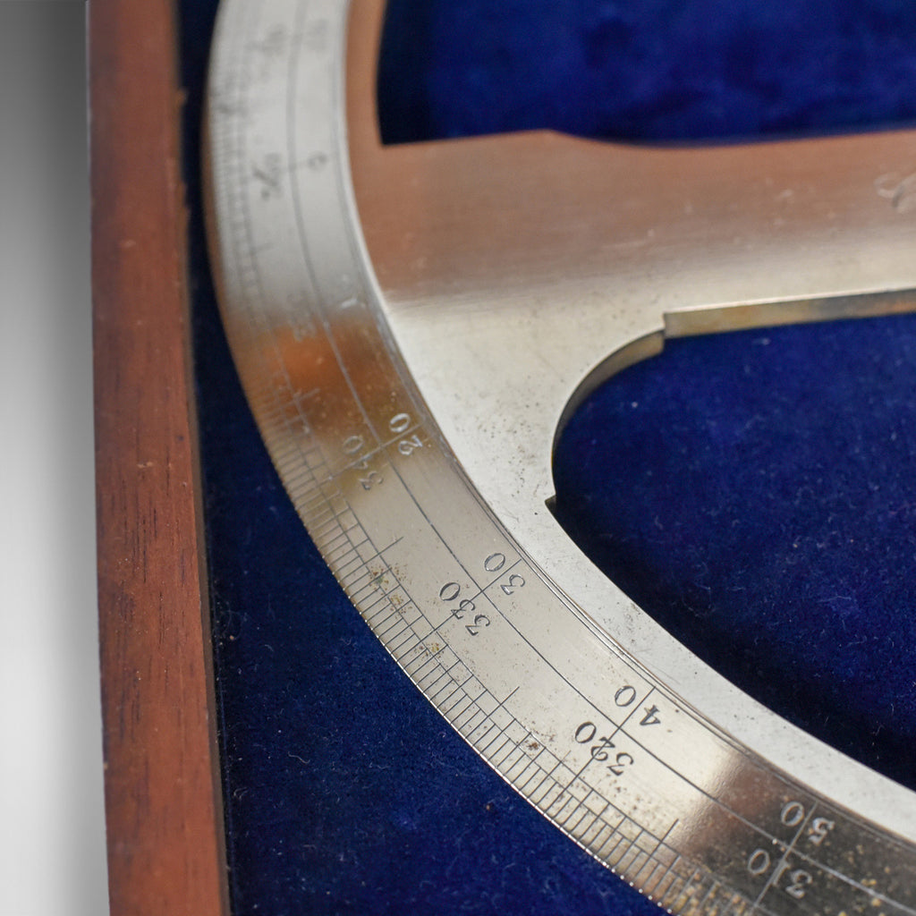 Cased Antique Protractor 360 degree Scientific Instrument Navigation C ...