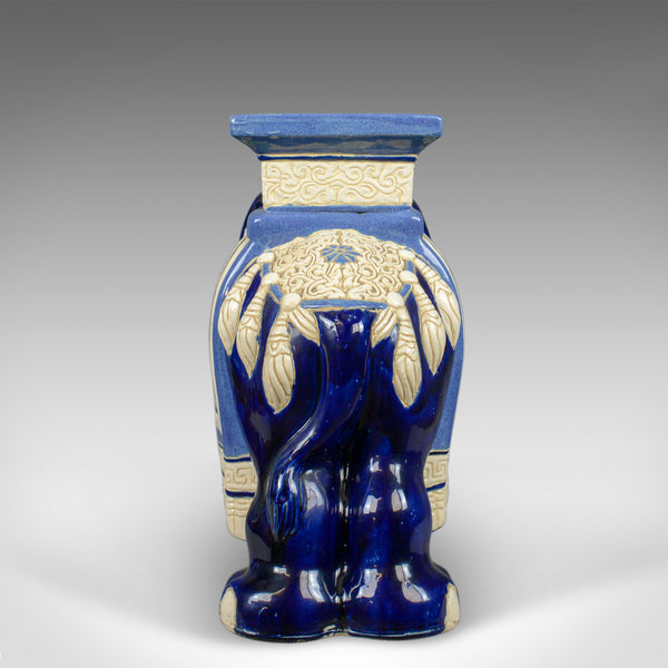 Ceramic Elephant Plant Stand, Garden Companion Table, Mid-Late 20th Century - London Fine Antiques