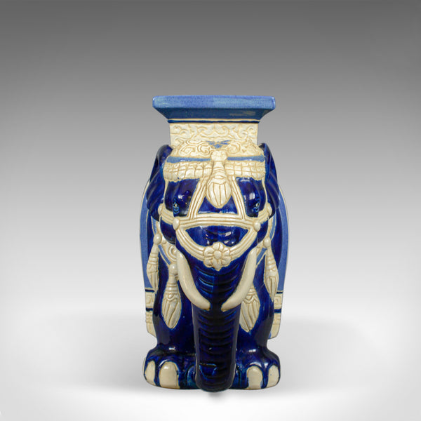 Ceramic Elephant Plant Stand, Garden Companion Table, Mid-Late 20th Century - London Fine Antiques