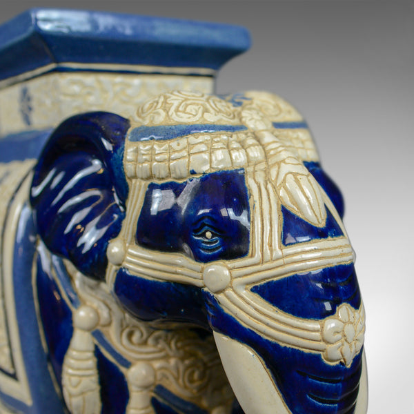 Ceramic Elephant Plant Stand, Garden Companion Table, Mid-Late 20th Century - London Fine Antiques