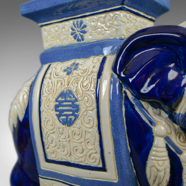 Ceramic Elephant Plant Stand, Garden Companion Table, Mid-Late 20th Century - London Fine Antiques