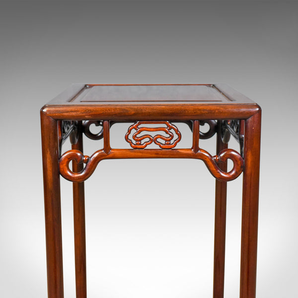 Chinese Pedestal Table, Traditional, Rosewood, Side, Mid 20th Century - London Fine Antiques
